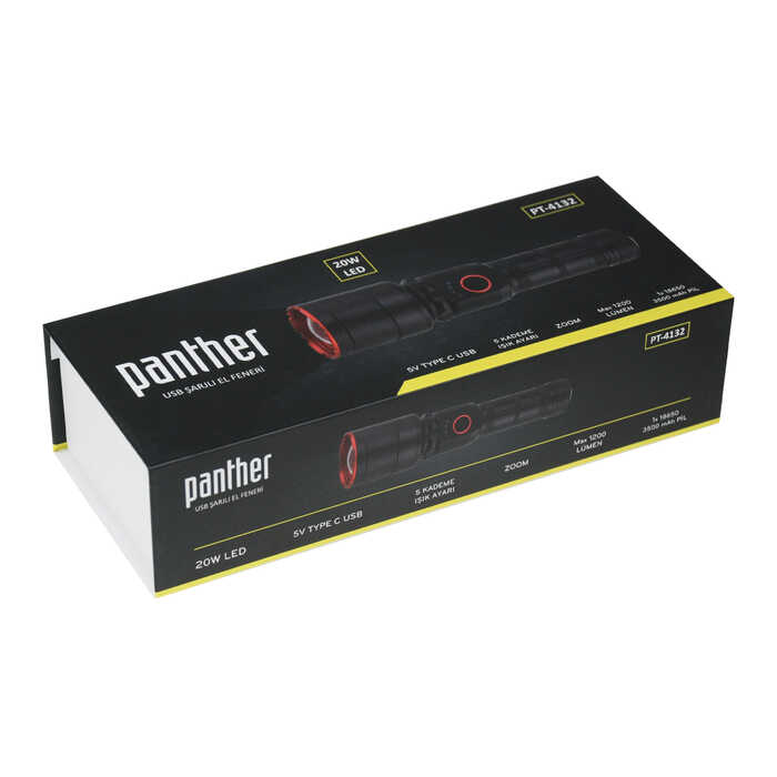 PANTHER%20PT-4132%20USB%20ŞARJLI%20EL%20FENERİ