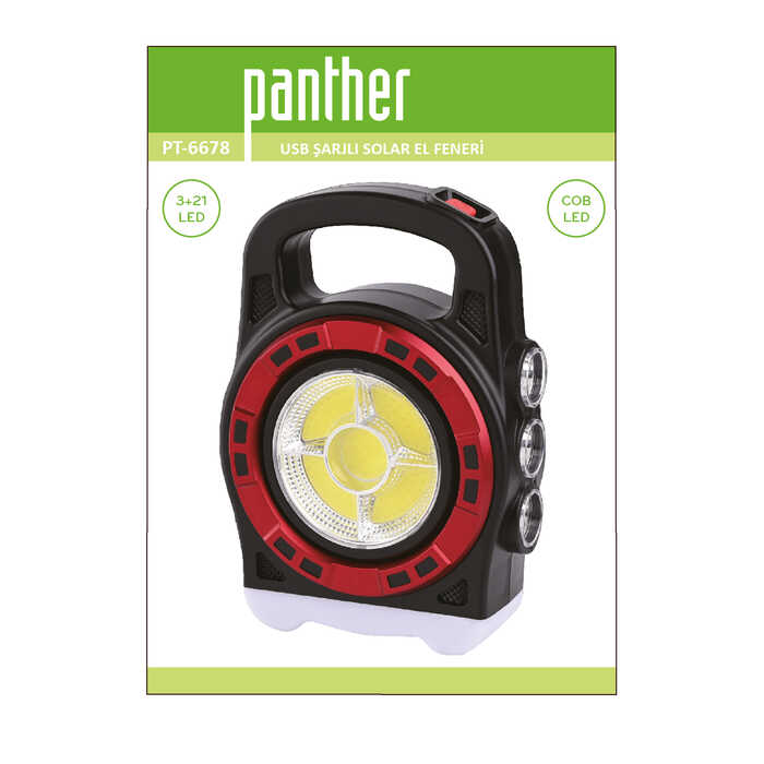 PANTHER%20PT-6678%20SOLAR%20USB%20ŞARJLI%20EL%20FENERİ