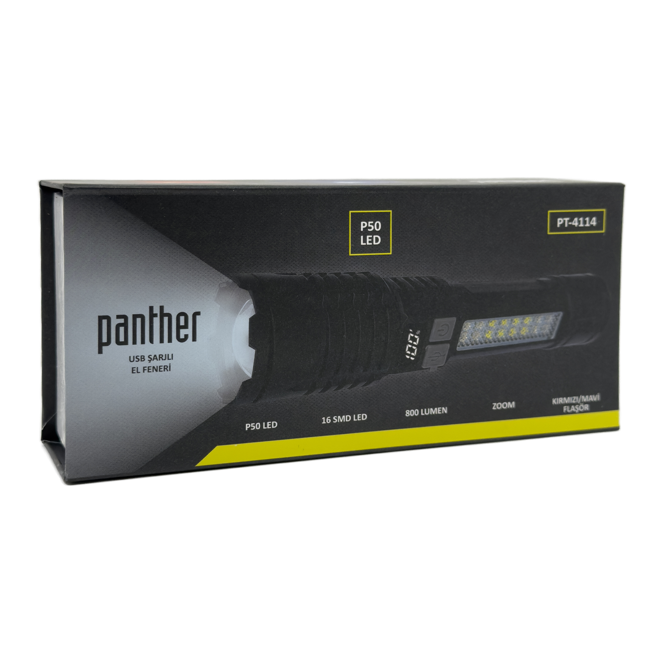 PANTHER%20PT-4114%20USB%20ŞARJLI%20EL%20FENERİ