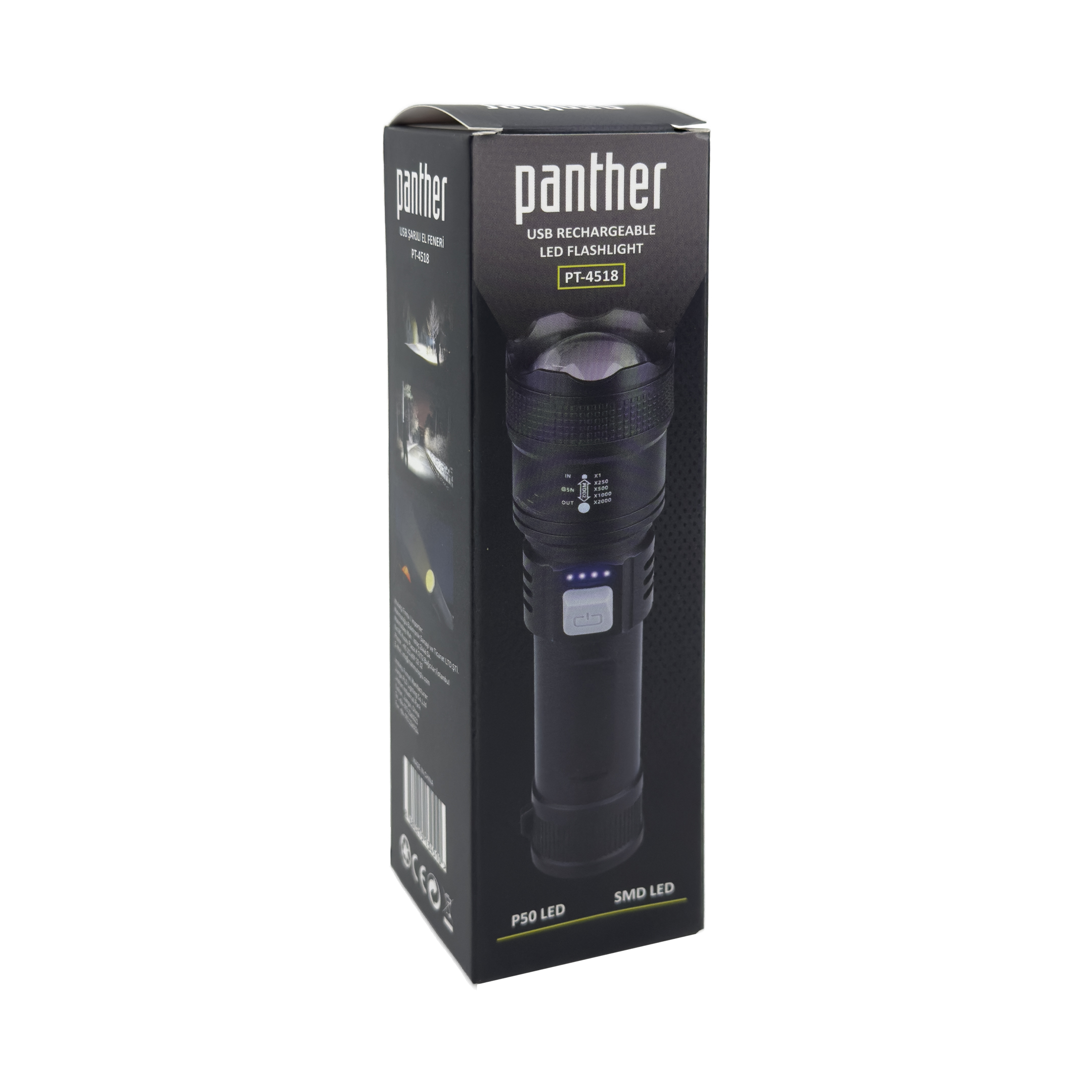 PANTHER%20PT-4518%20USB%20ŞARJLI%20EL%20FENERİ