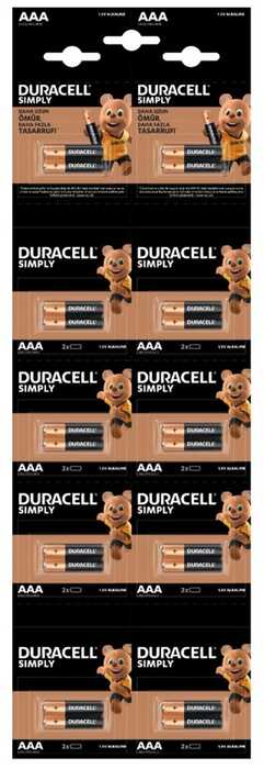 DURACELL%20AAA%20KARTELA%20PİL%2020Lİ