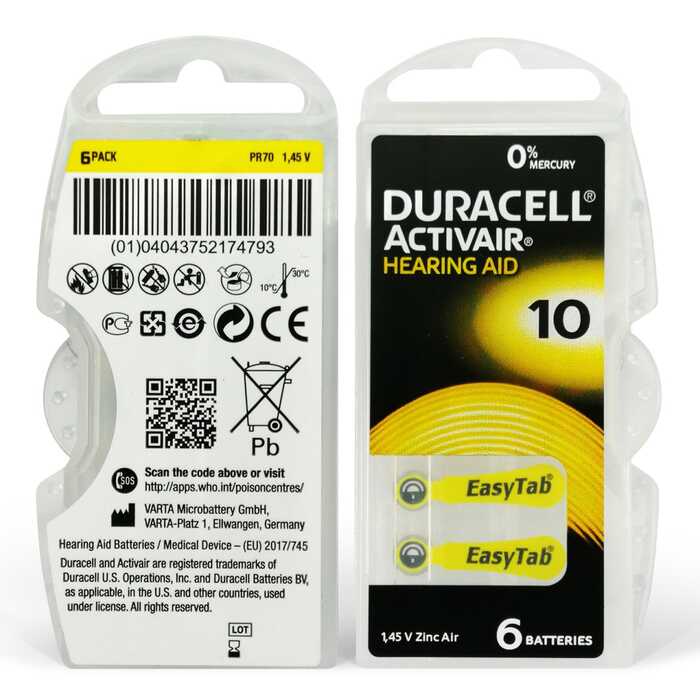 Duracell%20Activair10%206’lı%20Kulaklık%20Pili