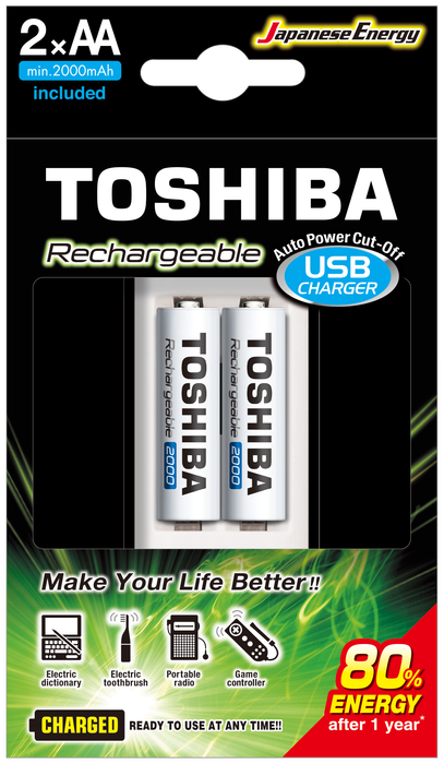 TOSHIBA%20USB%20ŞARJ%20CİHAZI+2%20AD.2000MAH%20KALEM%20PİL