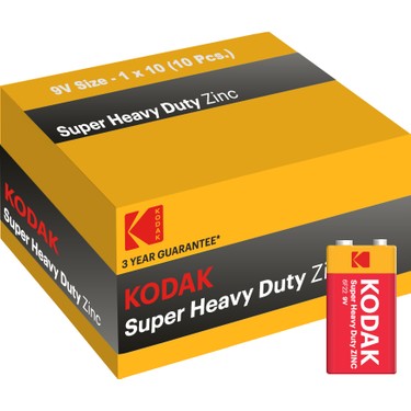 Kodak%2010%20Adet%20Çinko%20Karbon%20Shrink%209%20Volt%20Pil