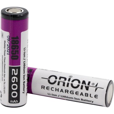 Orion%2018650%203.7V%202600%20Mah%20Şarj%20Edilebilir%20Li-Ion%20Pil