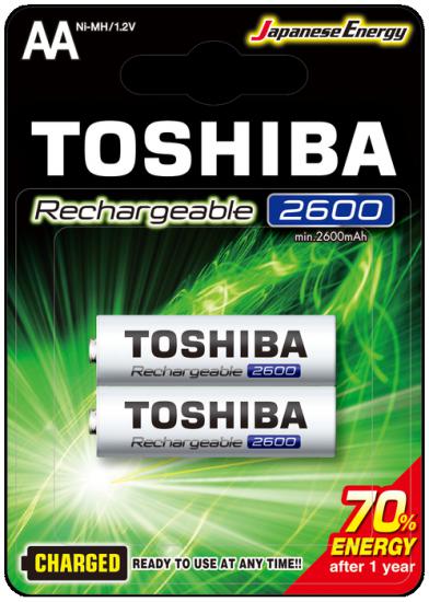 TOSHIBA 2600 MAH ŞARJLI KALEM PİL 2Lİ