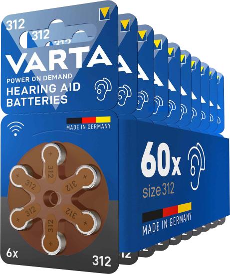 Varta 312 Numara Işitme Cihaz Pili 6X10 (60 Adet)