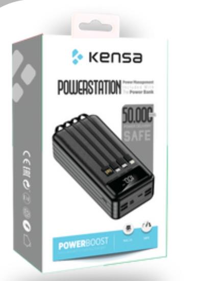 Kensa 50.000mAh Powerbank 4 Usb Çıkışlı Hızlı Şarj Cihazı