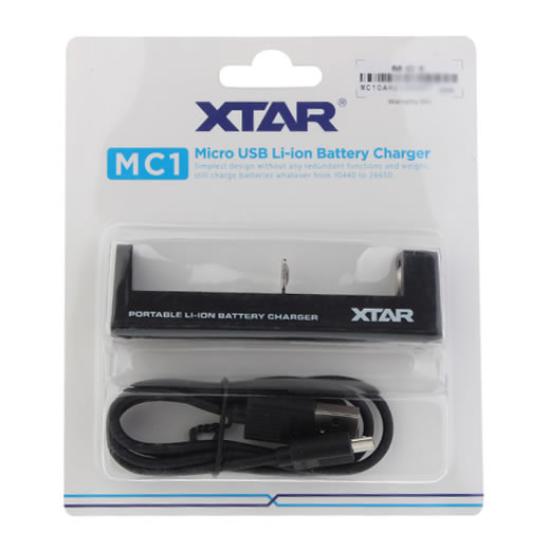 Xtar MC1 Plus Şarj Cihazı Li-Ion Bataryalar 3,6 V/3,7 V için 1 A’ya kadar USB kablosu dahil 