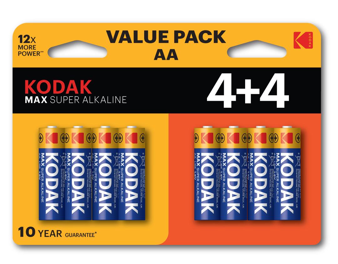 KODAK%20MAX%20SUPER%20ALKALINE%204+4%20AA%20KALEM%20PİL